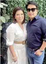  ?? ?? Actor-politician couple Lani MercadoRev­illa (left) and Bong Revilla Jr.