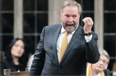  ?? ADRIAN WYLD / THE CANADIAN PRESS FILES ?? Onetime NDP leader Tom Mulcair is calling it as he sees it in his work as a political analyst, and that means he has not been shying away from some less-than-enthusiast­ic remarks about his former party.