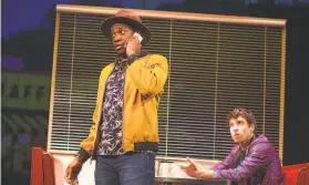  ?? Jessica Palopoli / San Francisco Playhouse ?? Joe (Reggie D. White, left) tries to grasp why Robbie (Jeremy Kahn) would abandon a soldout concert tour in “The Song of Summer.”