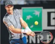  ?? GETTY IMAGES ?? Andy Murray lost his secondroun­d match to Fabio Fognini of Italy in the Rome Masters on Tuesday.