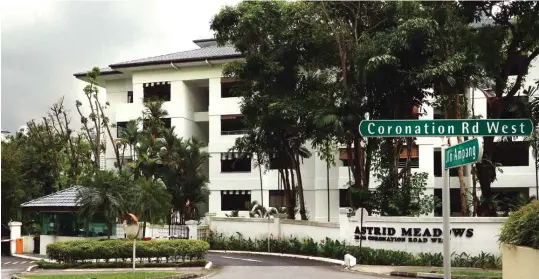  ?? ALBERT CHUA/EDGEPROP SINGAPORE ?? Astrid Meadows is a low-rise, freehold condo in prime District 10