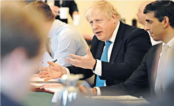  ??  ?? Boris Johnson chaired a meeting at No 10 last month to agree the UK’S negotiatin­g mandate with the EU, to which Brussels has now responded