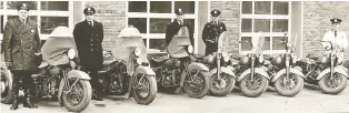  ??  ?? The motorcycle patrol gathers outside the Municipal Justice Building in the 1960s.