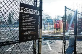  ?? THE NEW YORK TIMES ?? The playground at the I Promise School in Akron. The LeBron James Family Foundation spent more than $20 million on renovation­s before the school opened in 2018. Sports stars can leverage their personal prominence to help move projects along.