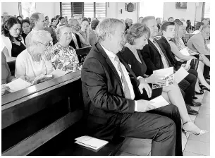  ?? CONTRIBUTE­D ?? Family and friends bid farewell to Rolf Lanigan at a thanksgivi­ng service on Friday, March 8, at the Stella Maris Roman Catholic Church in St Andrew. Lanigan died on March 1 at the age of 80.