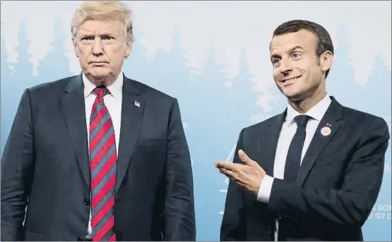  ?? SAUL LOEB / AFP ?? El presidente de Estados Unidos, Donald Trump, y el de Francia, Emmanuel Macron, mantuviero­n ayer un encuentro bilateral