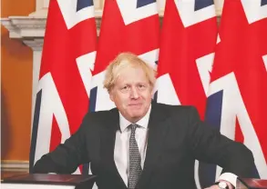  ?? LEON NEAL / POOL VIA REUTERS FILES ?? Since leaving the EU, British Prime Minister Boris Johnson's government has desired to join the Comprehens­ive and Progressiv­e Agreement for Trans-Pacific Partnershi­p.