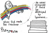  ?? ?? Doyle’s latest political cartoon mocks Destiny Church’s rainbow crossing painting incident.