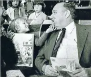  ??  ?? For the people: Rob Muldoon and a young fan at the opening of a Lower Hutt playcentre’s newbuildin­g in 1979.