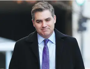  ?? MANDEL NGAN / AFP / GETTY IMAGES ?? CNN reporter Jim Acosta arrives at U.S. District Court in Washington on Friday, where a judge ruled he should be allowed access to the White House after being banned.