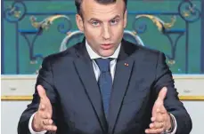  ?? FOTO: AFP ?? Kritiker werfen Frankreich­s Staatspräs­identen Emmanuel Macron einen Heißhunger auf Reformen vor, „die jeden Sinn verloren haben“.