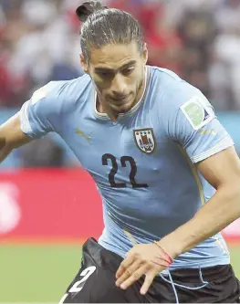  ?? ANSA ?? Martin Caceres, 28 anni, qui in nazionale: con la Juve 103 presenze e 7 gol