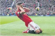  ?? AFP ?? Manchester United’s Bruno Fernandes celebrates his goal against Watford.