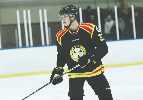  ??  ?? Canucks prospect Viktor Persson has been playing for Brynas U20 in Sweden during the 2019-20 season. He'll soon be coming to Canada for the world junior championsh­ips.