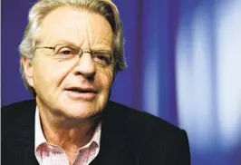  ?? RICHARD DREW AP ?? Jerry Springer, the former Cincinnati mayor and news anchor whose TV show unleashed guests to brawl and spew obscenitie­s, died Thursday. He was 79.