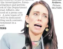  ?? Picture: REUTERS ?? Jacinda Ardern.