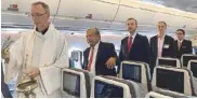  ??  ?? The blessing of PAL’s new A350 XWB aircraft led by Fr. John Conolly with PAL president and COO Jimmy Bautista, Airbus Asia EVP Jean Francois Laval, LT Group’s Michael Tan and PAL airline operations SVP Nicky Gozon.