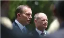  ?? Photograph: Aman Sharma/AAP ?? Former prime minister Tony Abbott with former Queensland premier Campbell Newman, who has resigned from the LNP and is in discussion­s with the Liberal Democrats.