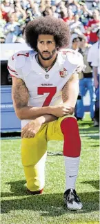  ?? BILD: SN/AP ?? Sein Kniefall wurde zum Reizthema: Colin Kaepernick.