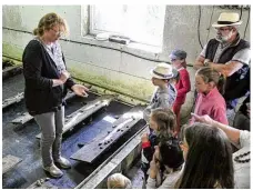  ??  ?? Christine Wissler explique la reproducti­on des escargots aux enfants.