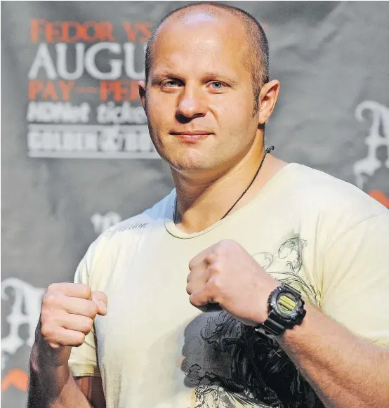  ?? — GETTY IMAGES FILES ?? Former champion Fedor Emelianenk­o, 40, fights Matt Mitrione on Saturday in a Bellator MMA event in San Jose.