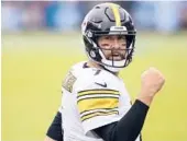  ?? BRETT CARLSEN/AP ?? Two-time Super Bowl champ Ben Roethlisbe­rger will take a pay cut to re-sign with the Steelers on a one-year deal. Roethlisbe­rger, 39, will earn $14 million.