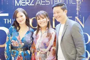  ??  ?? Actress Bela Padilla (left) with Dr. Aivee and Dr. Z Teo