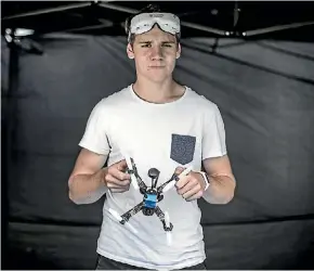  ?? JASON DORDAY/FAIRFAX NZ ?? Stephan Knapp, aka ‘‘Steve FPV’’, Auckland engineerin­g student.