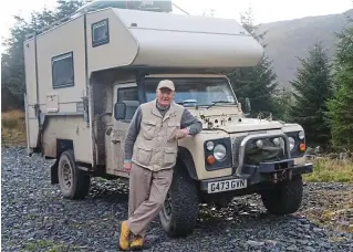  ??  ?? All my own work: Harry Foster with his converted Land Rover