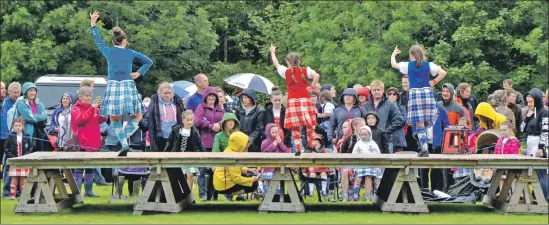  ??  ?? Young Highland dancers take part in the keenly- contested competitio­n.