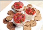  ?? ARNOLD GOLD — NEW HAVEN REGISTER ?? Smoked salmon terrine with seed and grain crackers photograph­ed at Jones Family Farms’ Harvest Kitchen in Shelton.