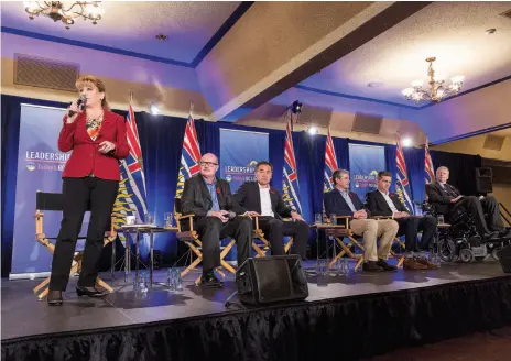  ?? CITIZEN FILE PHOTO ?? Liberal leadership candidate Dianne Watts speaks during the a leadership debate in Prince George on Nov. 4.