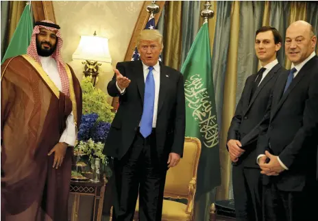  ?? Reuters ?? Jared Kushner accompanie­d US president Donald Trump on his trip to Saudi Arabia this year