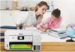  ?? EPSON CANADA ?? Cartridge-free printers are the way to go today, including the Epson EcoTank family.