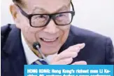  ??  ?? HONG KONG: Hong Kong’s richest man Li Kashing, 89, gestures during a press conference in Hong Kong on Friday. —AFP