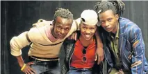  ?? Picture: LONDEKA DLAMINI ?? THEATRE SQUAD: Director Simphiwe Kaya, left, singer Vuyiseka ‘LoveChild’ Maguga and playwright Xolisa Ngubelanga take a bow for ‘Flamebook’ at the PE Opera House last Saturday