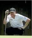  ??  ?? Co-leader Jimmy Walker didn’t get a chance to tee off in his third round.