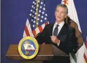  ?? RICH PEDRONCELL­I AP FILE ?? Gov. Gavin Newsom wants the Legislatur­e to adopt a more aggressive timeline to reach climate goals.