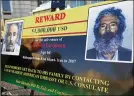 ?? MANUEL BALCE
CENETA/ AP ?? In this 2012 photo, an FBI poster shows a composite image of exagent Robert Levinson and how he might have looked at present.
