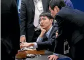  ??  ?? South Korean profession­al Go player Lee Se-Dol reviews the match with other profession­al Go players after the final match against Google’s artificial intelligen­ce program, AlphaGo, last year.