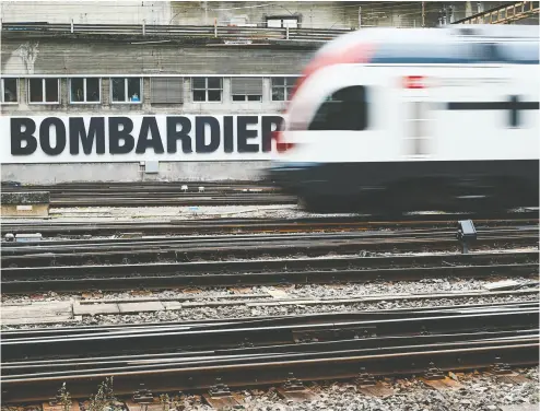  ?? DENISBALIB­OUSE / REUTERS FILES ?? Competitio­n from state- owned China Railway Rolling Stock Corp., the world’s largest maker of freight and passenger rail cars, is a key factor pushing Bombardier into talks to combine its train arm with Alstom SA.