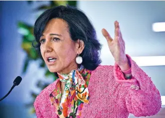  ?? ?? Ana Botín, presidenta de Banco Santander.