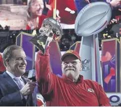 ?? ?? Chiefs coach Andy Reid celebrates after winning Super Bowl LVIII