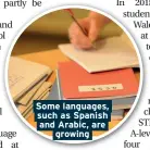  ??  ?? Some languages, such as Spanish and Arabic, are growing