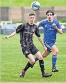  ?? ?? Early bath EK;s Mitchell Rooney, left, scored twice but was then sent off