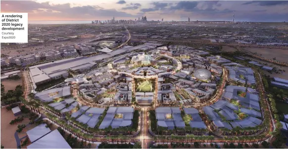  ?? Courtesy Expo2020 ?? A rendering of District 2020 legacy developmen­t