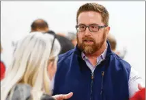  ?? NATRICE MILLER/NATRICE.MILLER@AJC.COM ?? Mableton mayoral candidate Aaron Carman backs the de-annexation effort, putting him in an unusual position when attracting voters. While he did vote no to the new city, he said, his focus is now on its success and uniting the community.