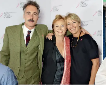  ??  ?? Actor Greg Wise is dancing in memory of his sister Clare ( above centre with Greg and his wife Emma Thompson). Chef John Whaite (left) will be part of the first male pairing on the show