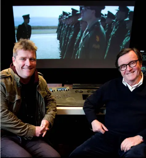  ??  ?? Alan Moloney (left) and James Morris in Windmill Lane studios, Dublin. Picture By David Conachy