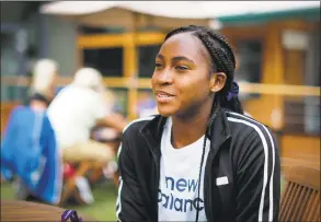  ?? Ben Curtis / Associated Press ?? Coco Gauff speaks to The Associated Press during the Wimbledon Tennis Championsh­ips in London on Tuesday.